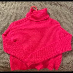 cropped turtle neck sweater